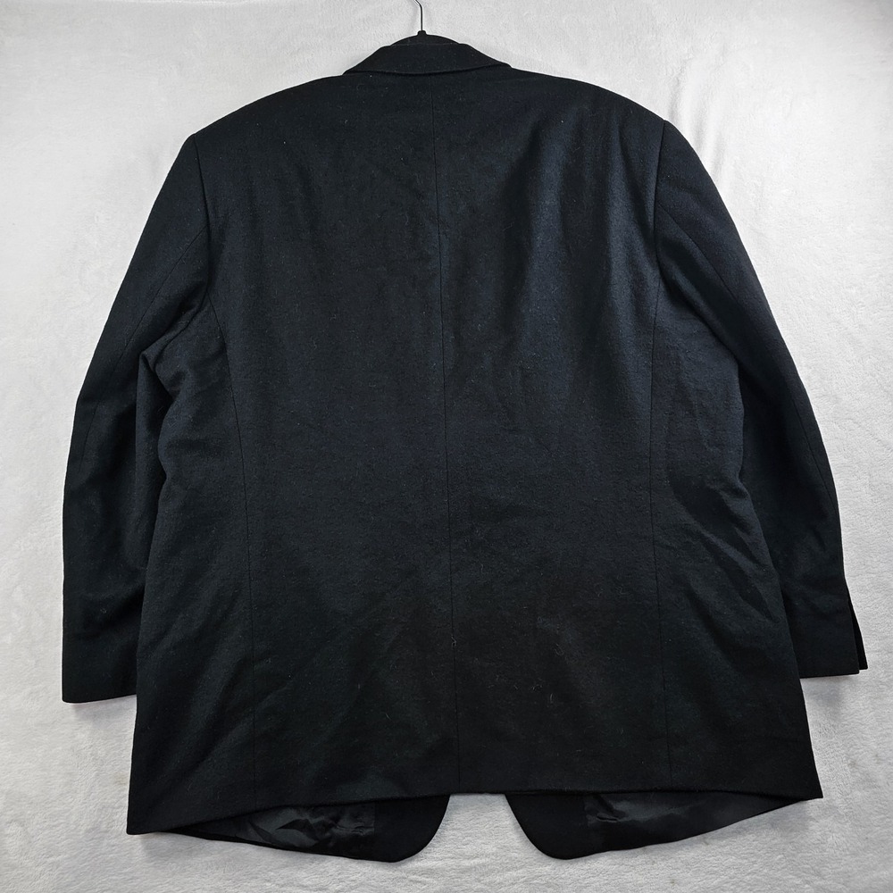 Pronto Uomo Sport Coat Men's 48R 100% Cashmere Flannel Black Blazer Jacket - Picture 11 of 13